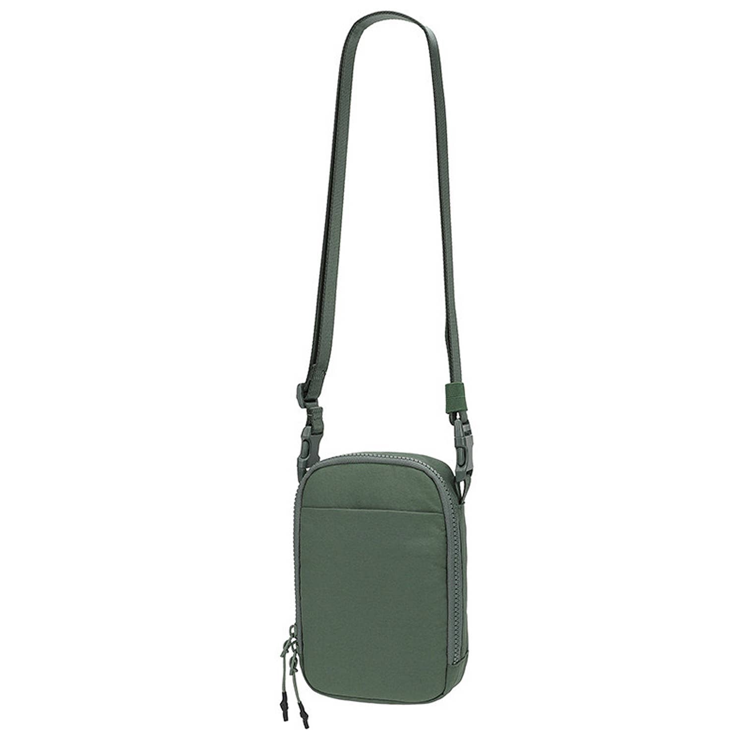 Clara Alternative Nylon Vertical Travel Size Sling Belt Bag: Bean Green