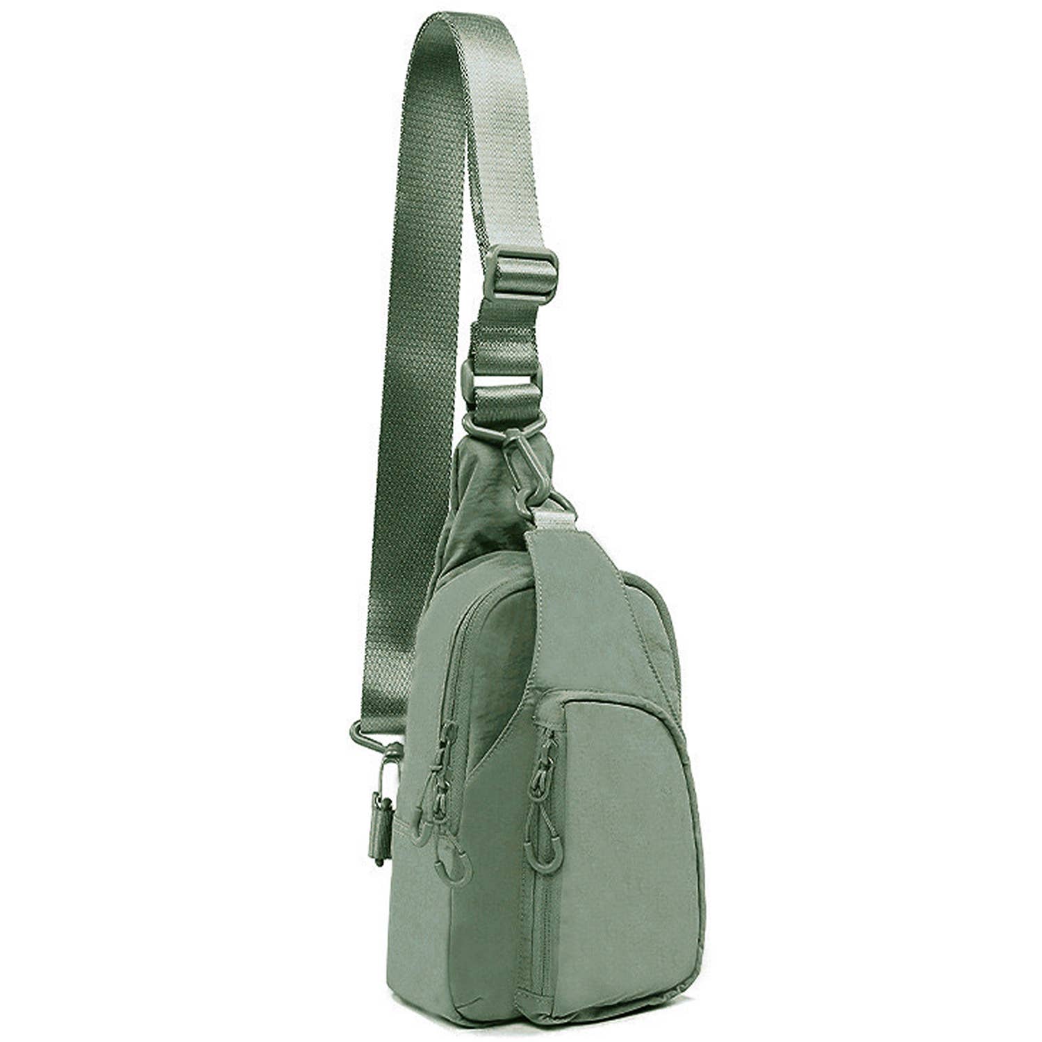 Julie's Nylon Sporty Crossbody Sling Bag: Bean Green