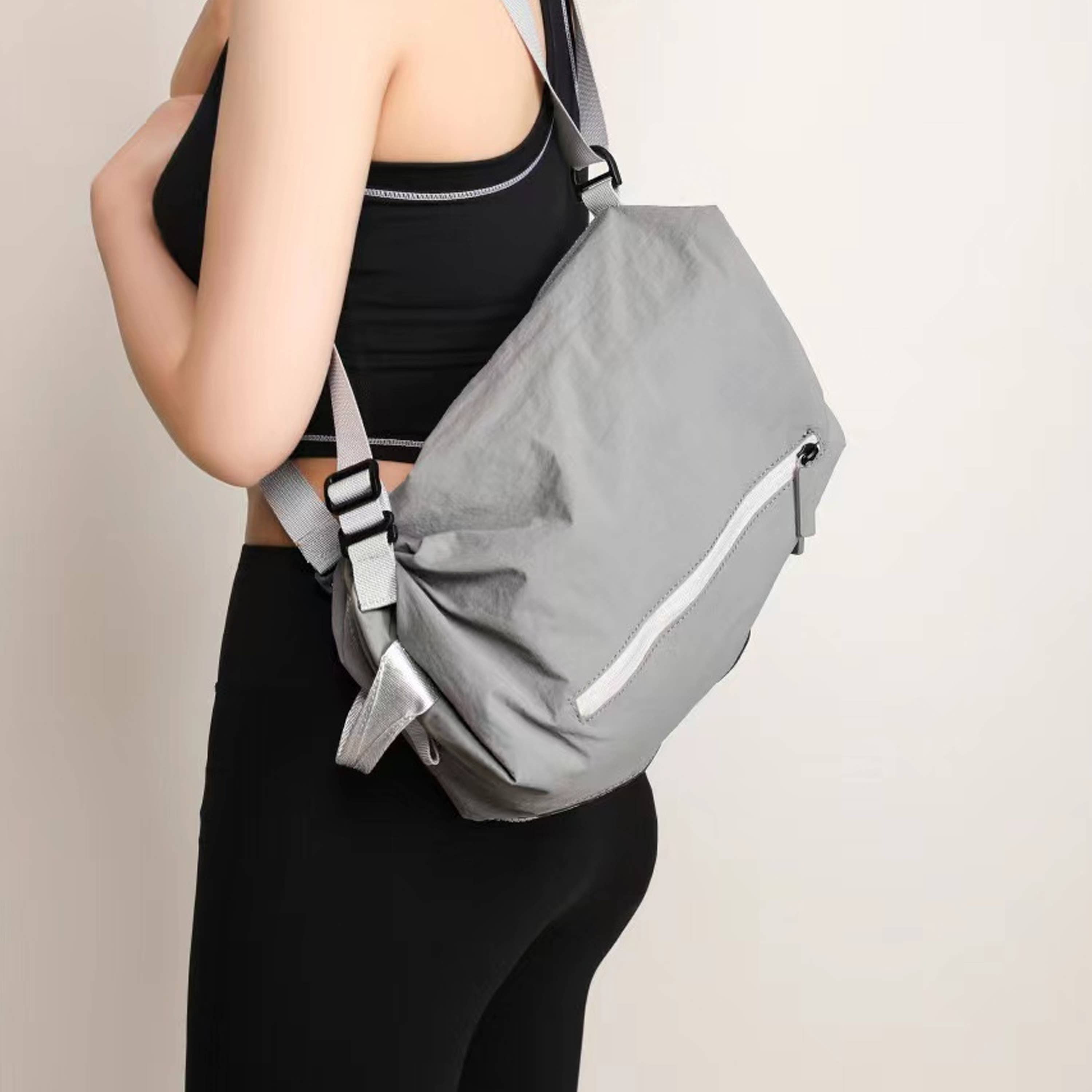Sonia Nylon Travel and Everyday Nylon Crossbody Backpack Bag: Grey