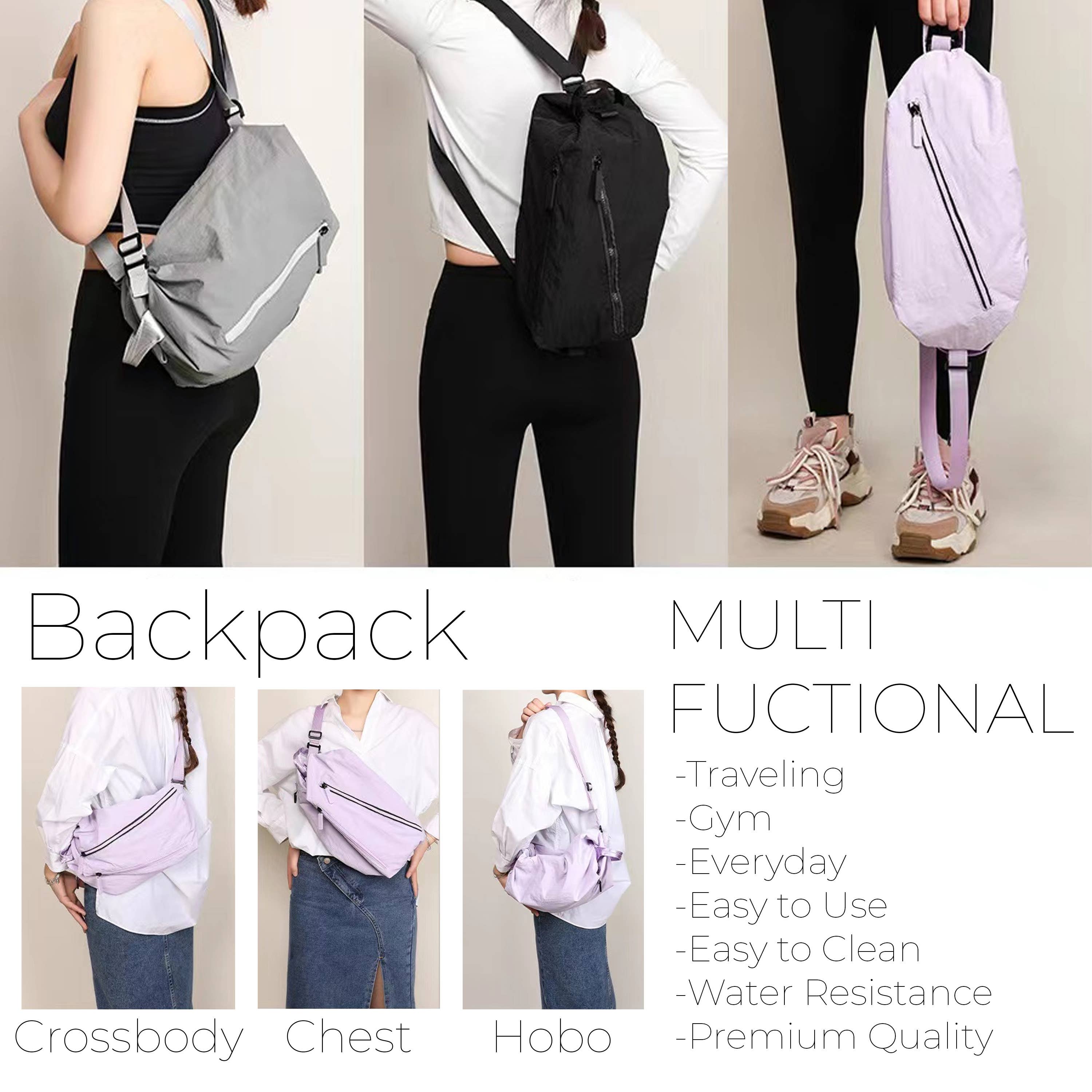 Sonia Nylon Travel and Everyday Nylon Crossbody Backpack Bag: Grey