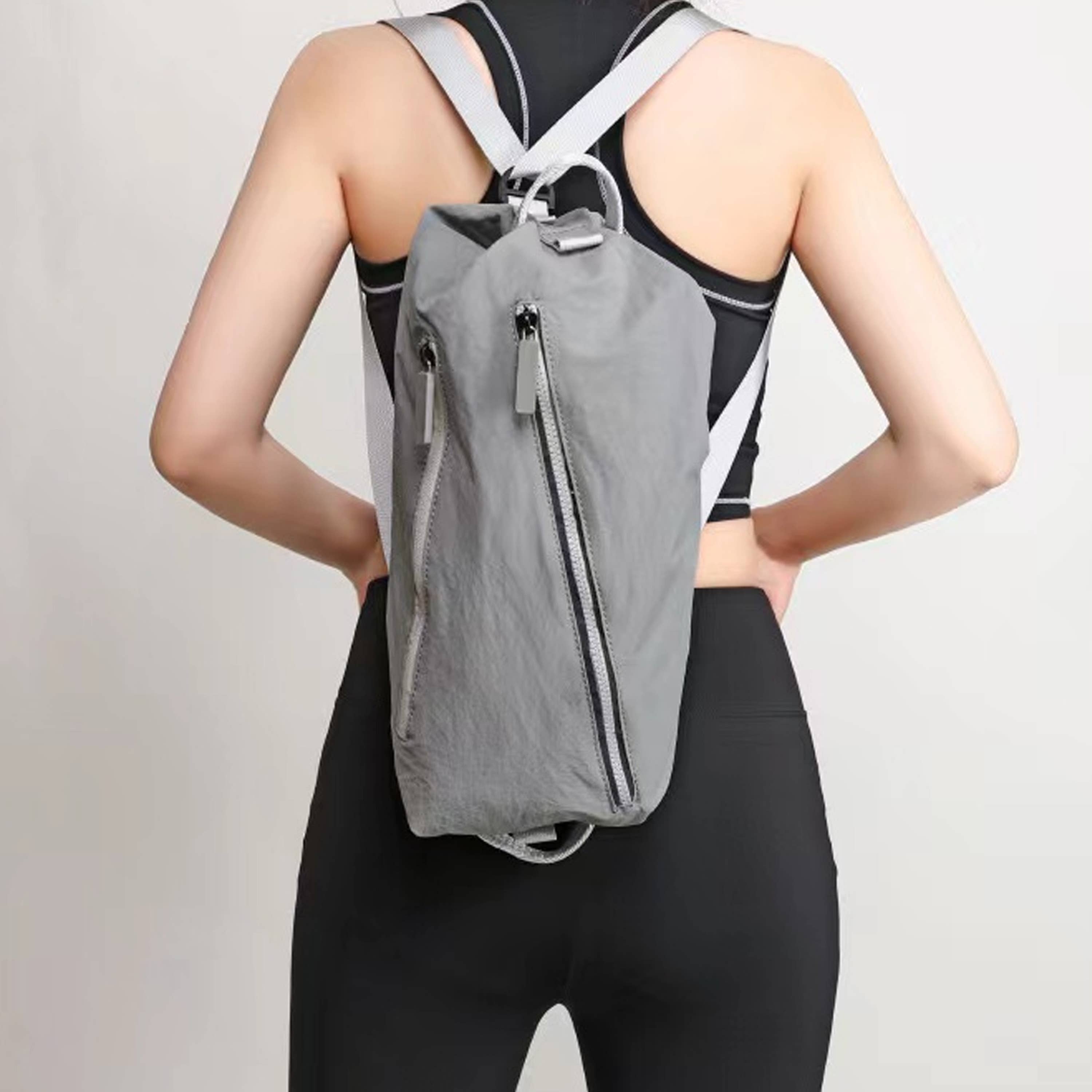 Sonia Nylon Travel and Everyday Nylon Crossbody Backpack Bag: Grey