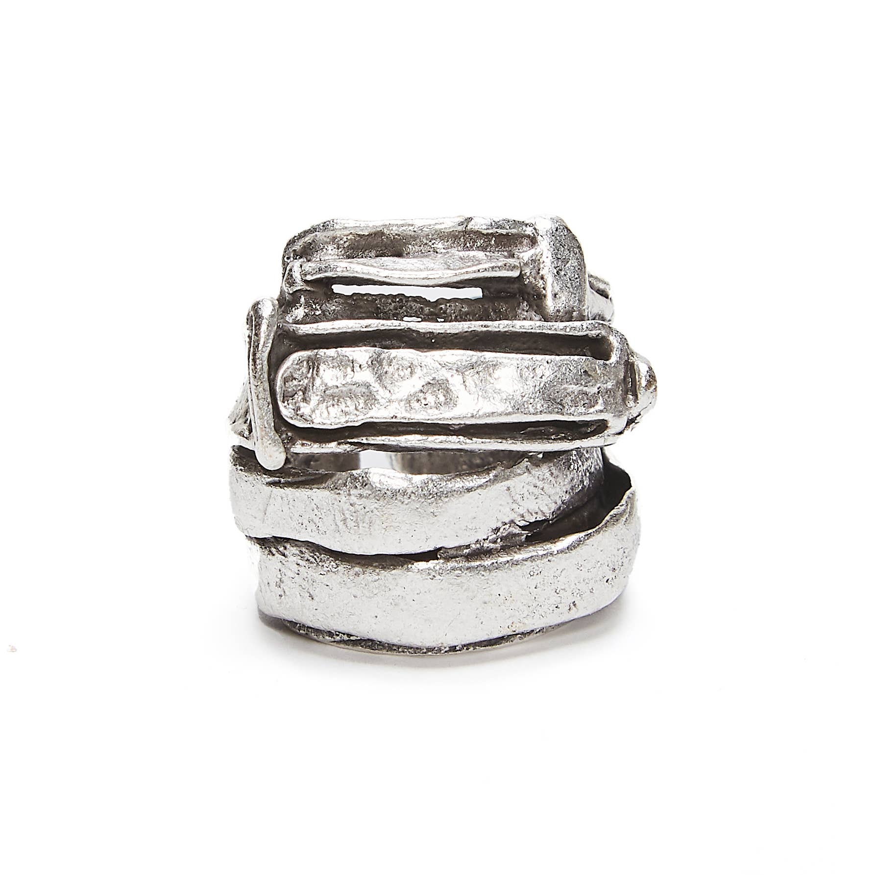 Handmade Brass Ring In Silver Plated