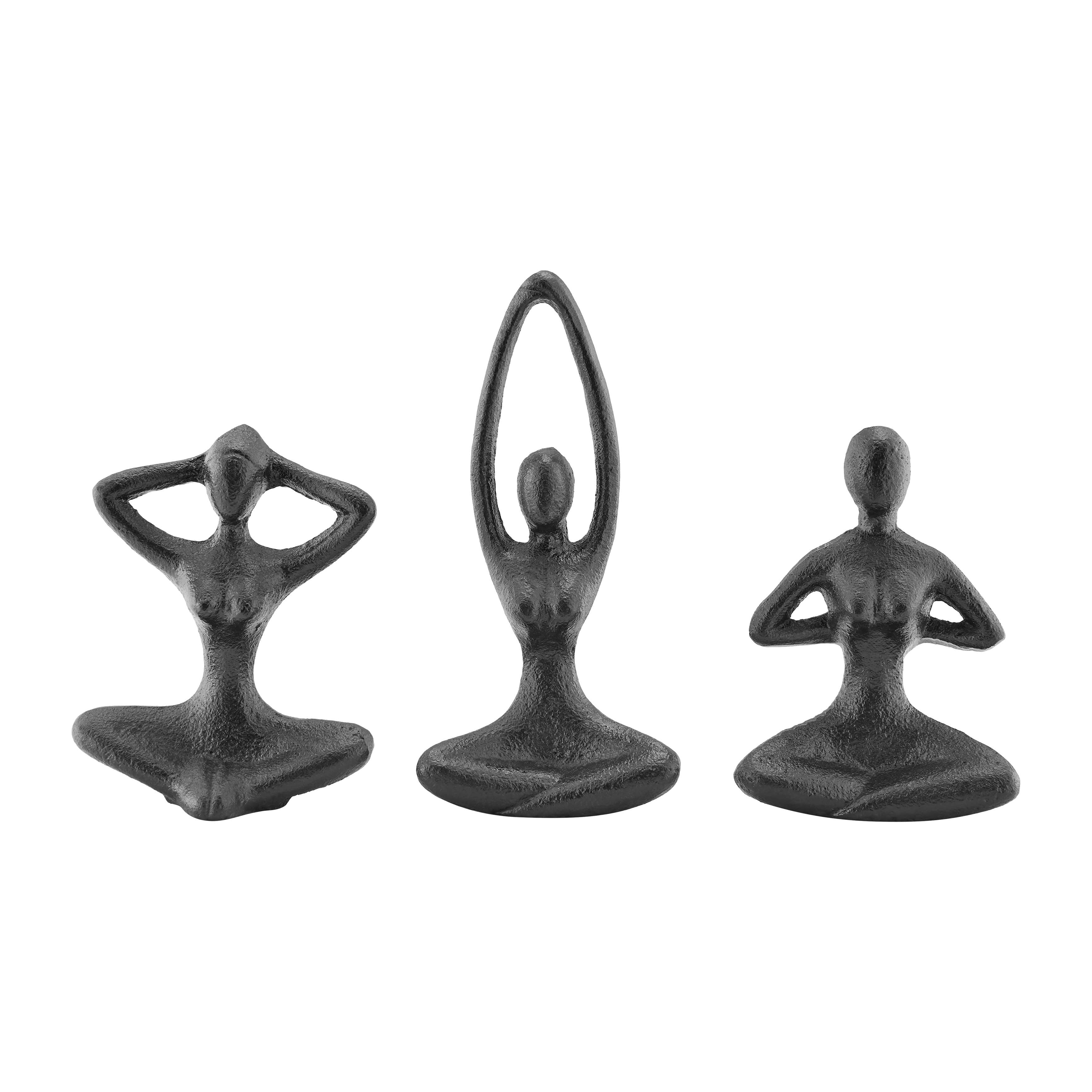 Yoga Figures Tabletop Sculptures Set of 3 Poses