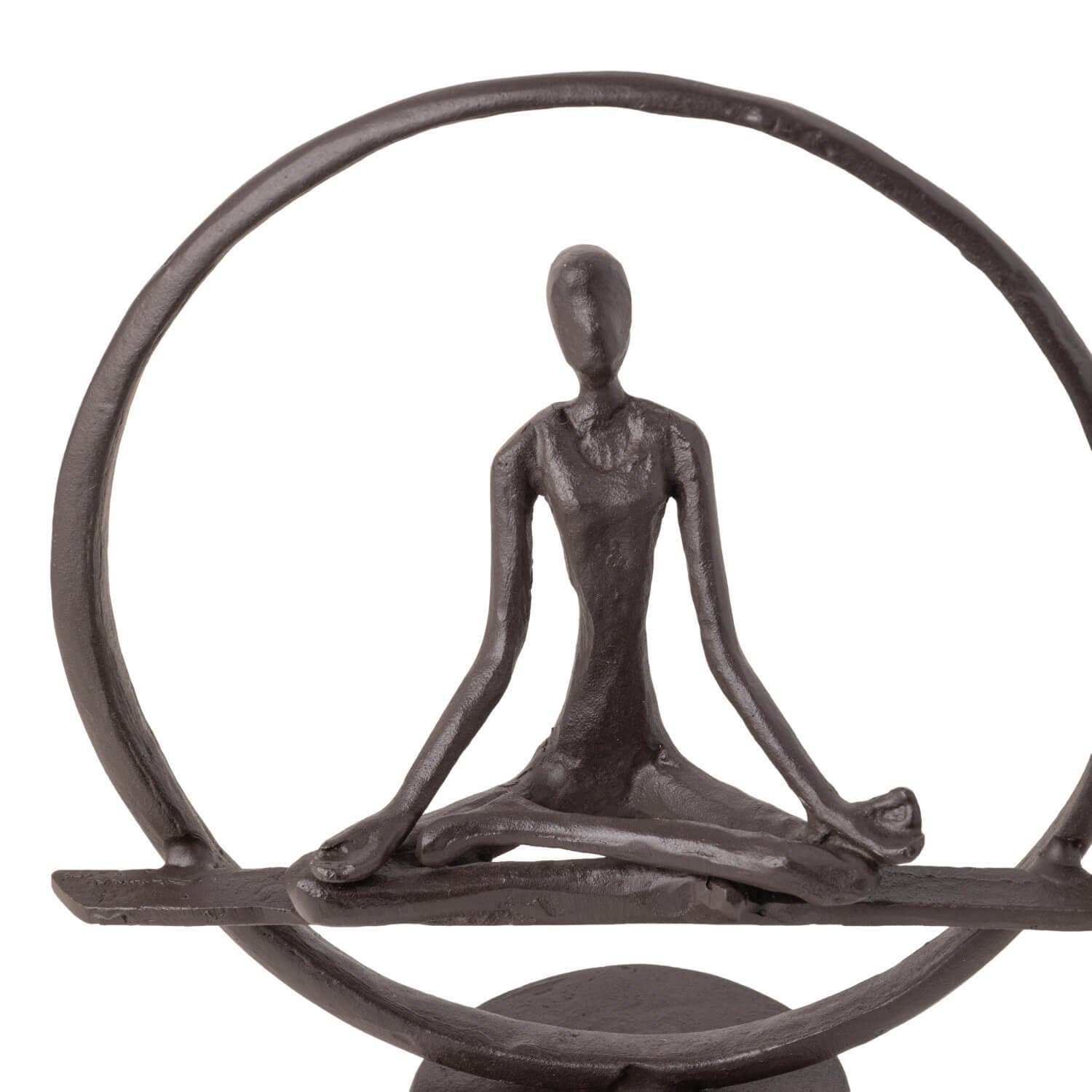 Yoga Meditation Circle Cast Iron Sculpture