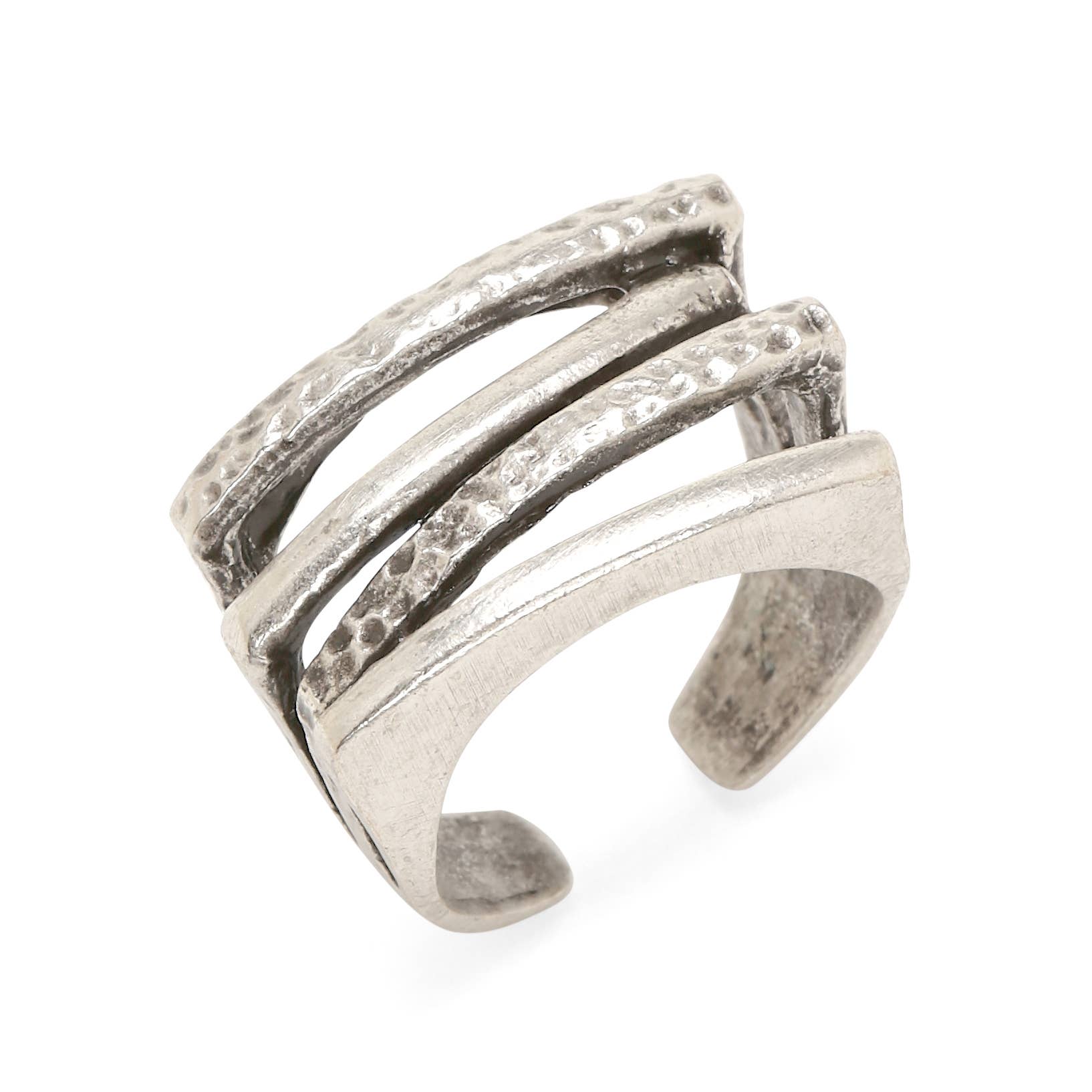 Handmade Brass Ring In Silver Plated