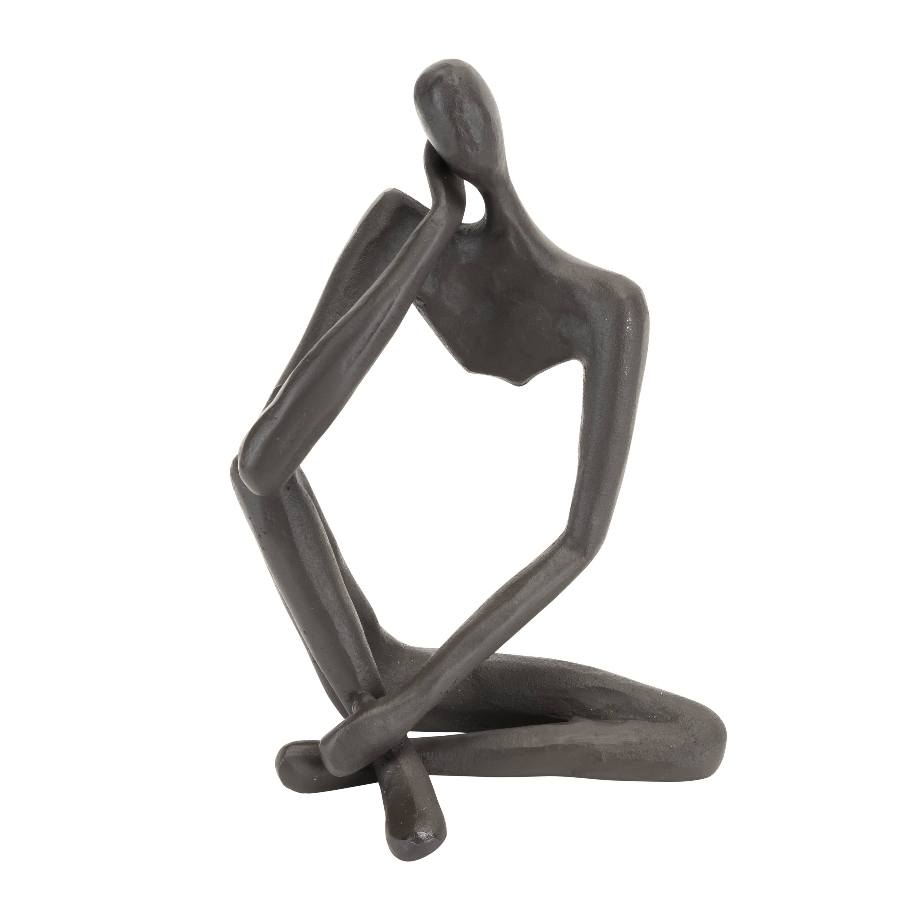 Modern Thinking Iron Sculpture