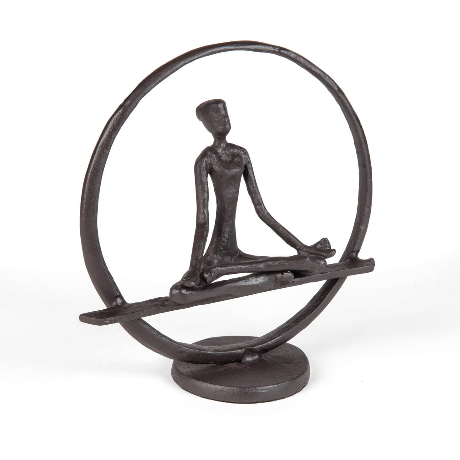 Yoga Meditation Circle Cast Iron Sculpture