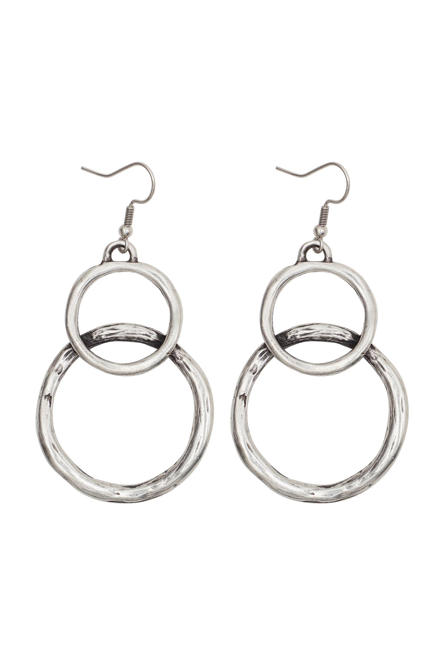 Handmade Tangle Hoop Pewter Earrings