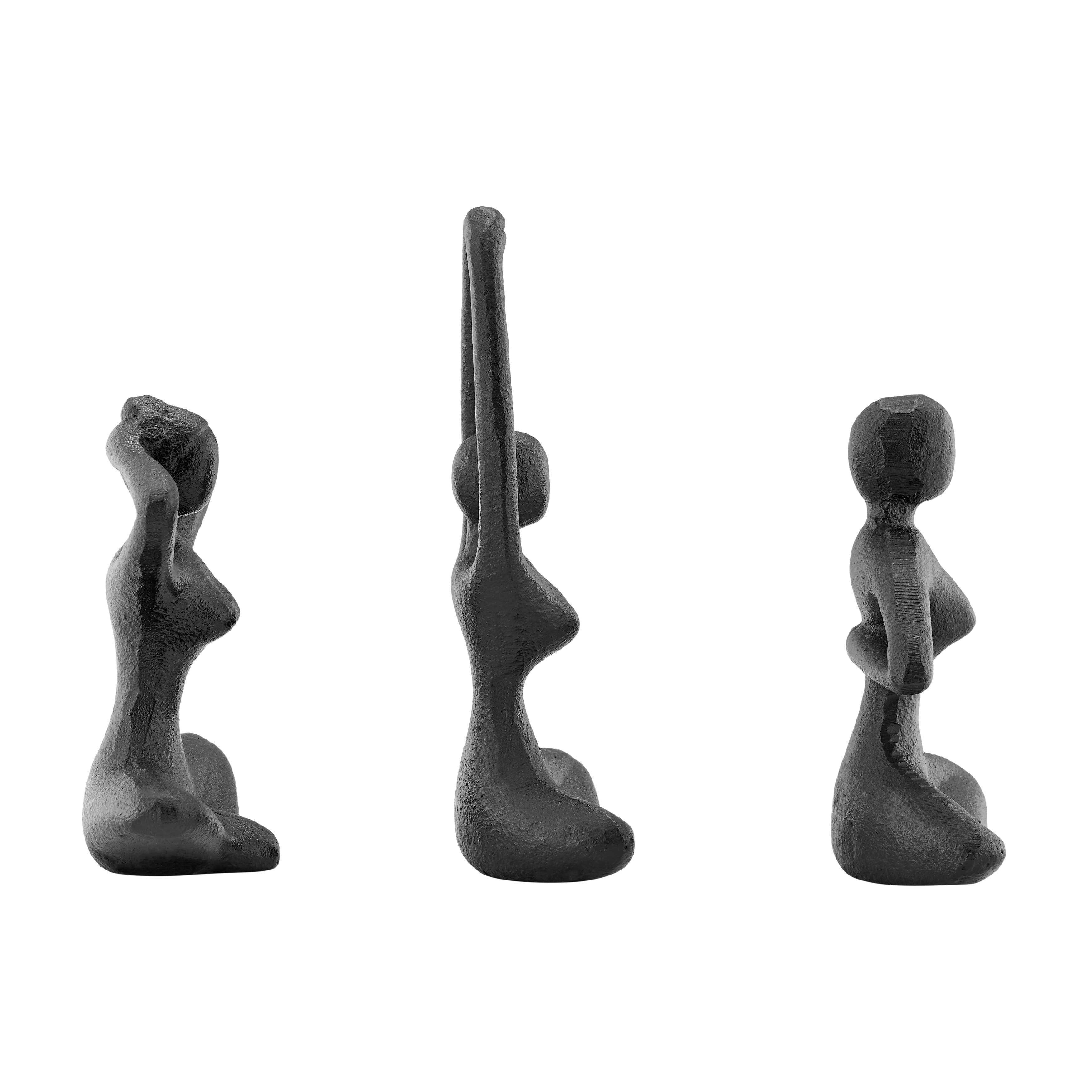 Yoga Figures Tabletop Sculptures Set of 3 Poses