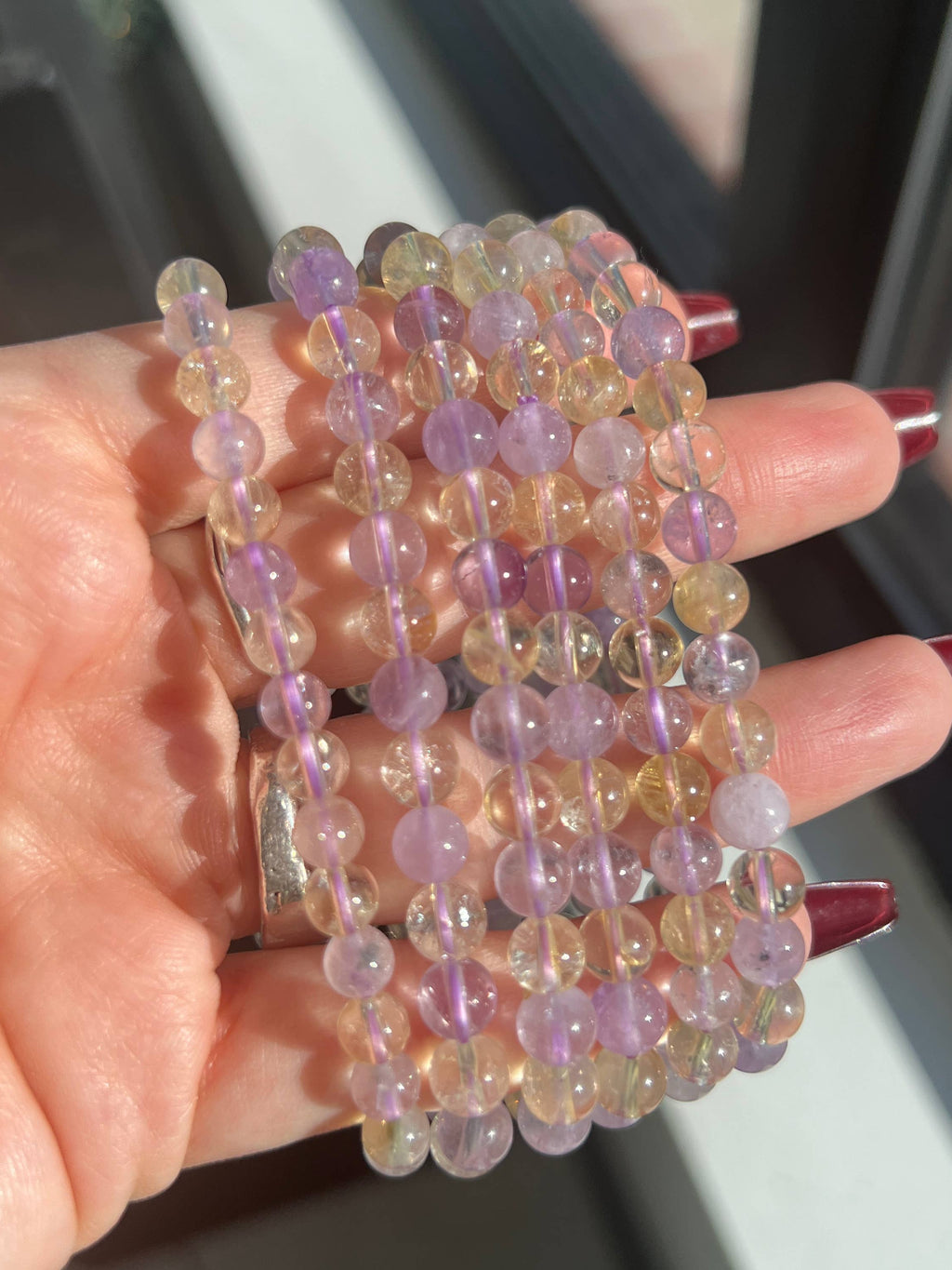 Sapphire & Sage - Ametrine Crystal Beaded Bracelet