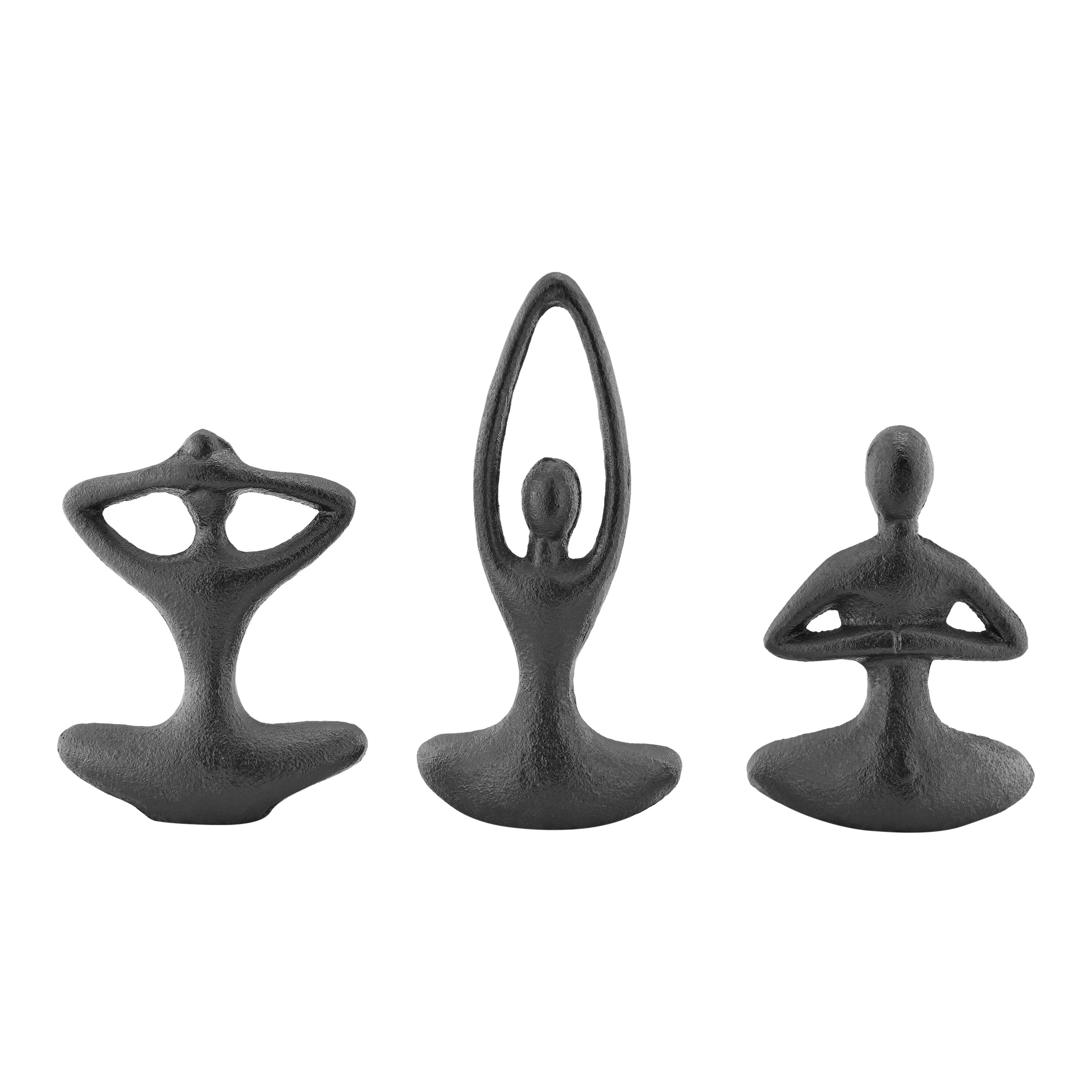 Yoga Figures Tabletop Sculptures Set of 3 Poses