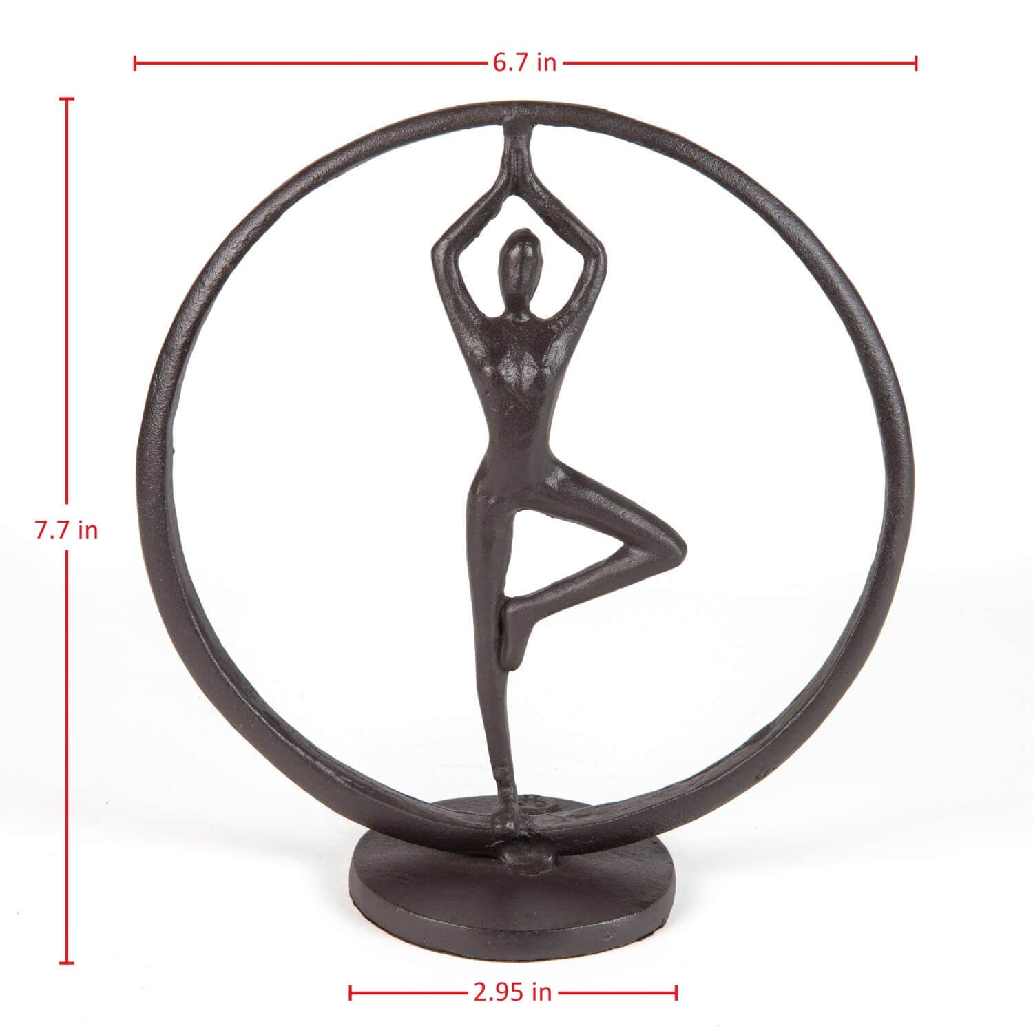 Yoga Tree Circle Cast Iron Sculpture