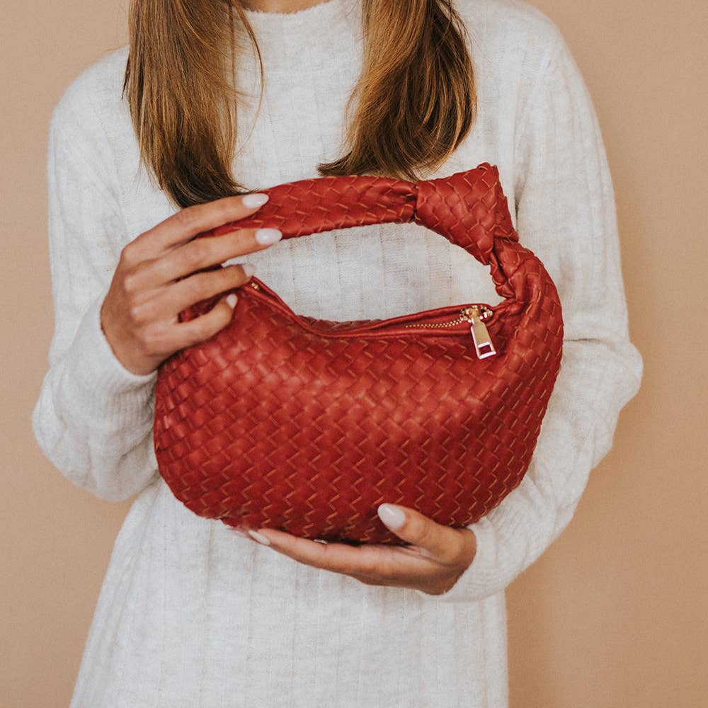 Drew Red Small Recycled Vegan Top Handle Bag