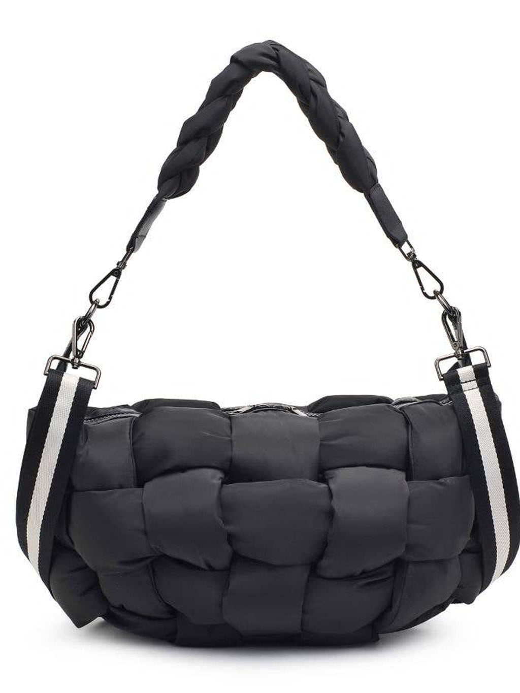 Medium Woven Nylon Shoulder Bag