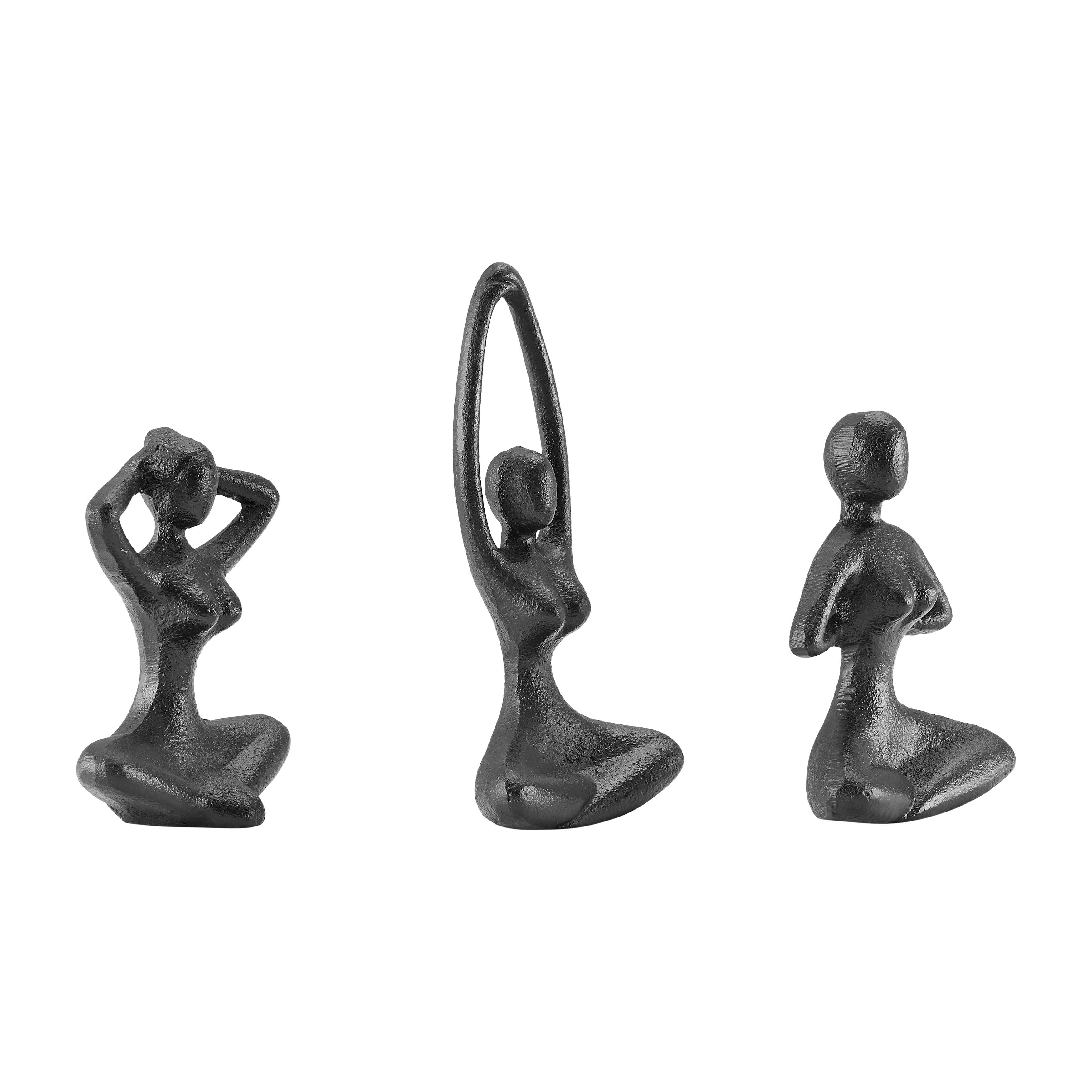 Yoga Figures Tabletop Sculptures Set of 3 Poses