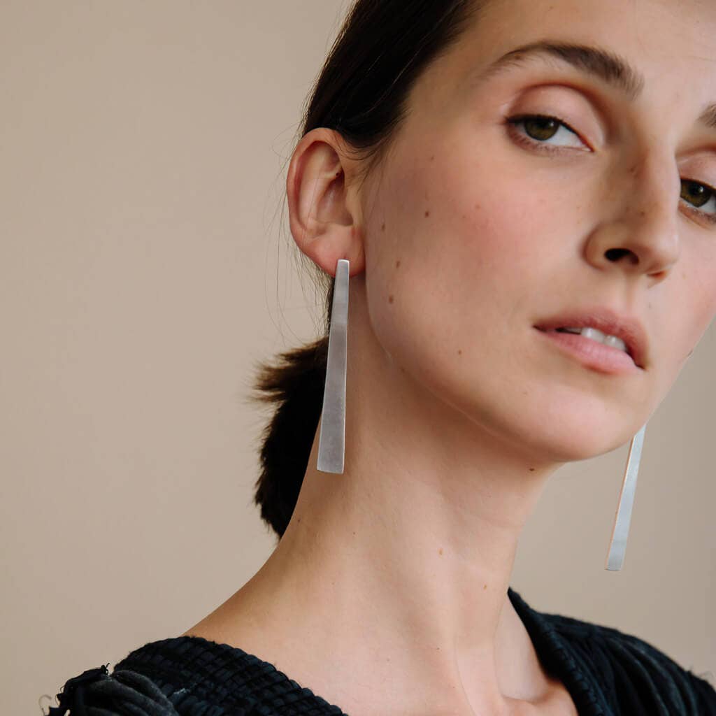MULXIPLY - Smooth Path Statement Earrings | Sterling Silver