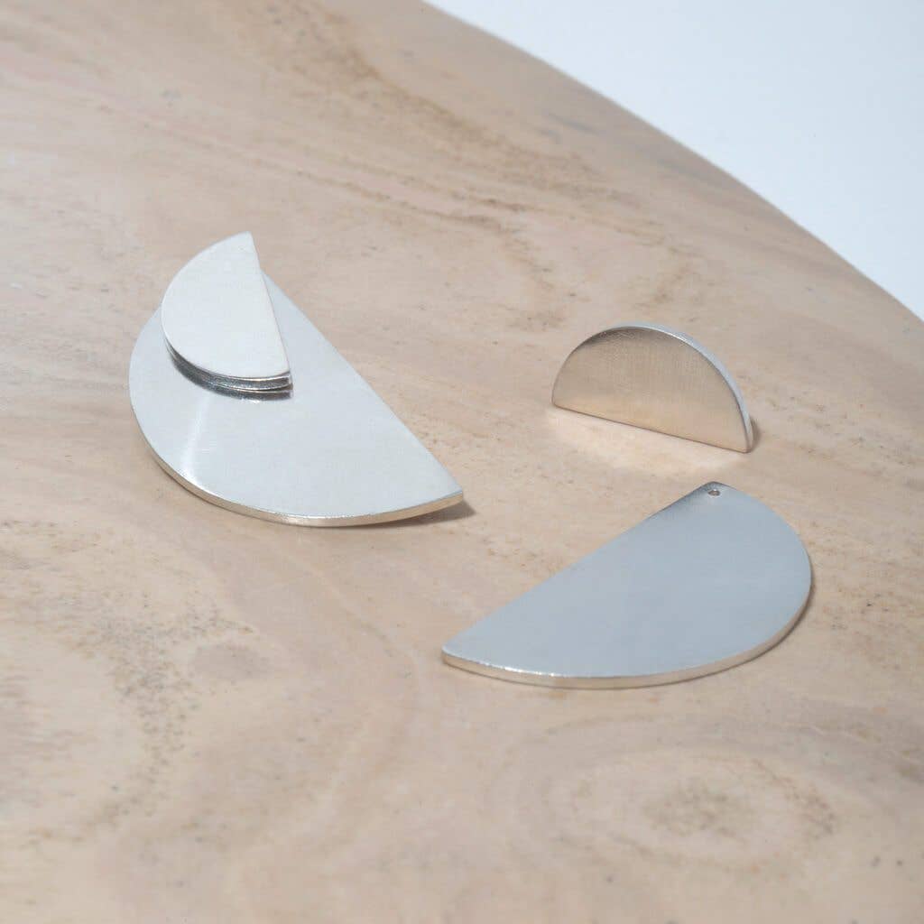 MULXIPLY - Balance Half-Circle Earrings | Sterling Silver