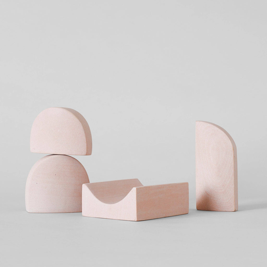 Pink Sandstone Stacking Sculpture Set
