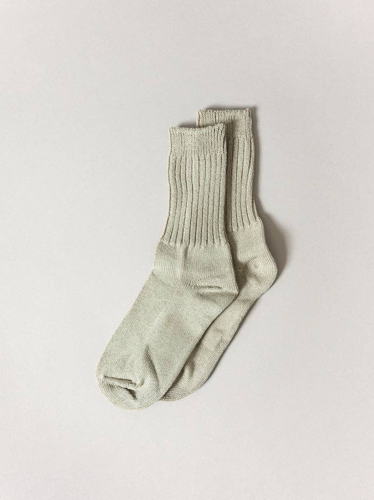 Sand Sasawashi Ribbed Socks