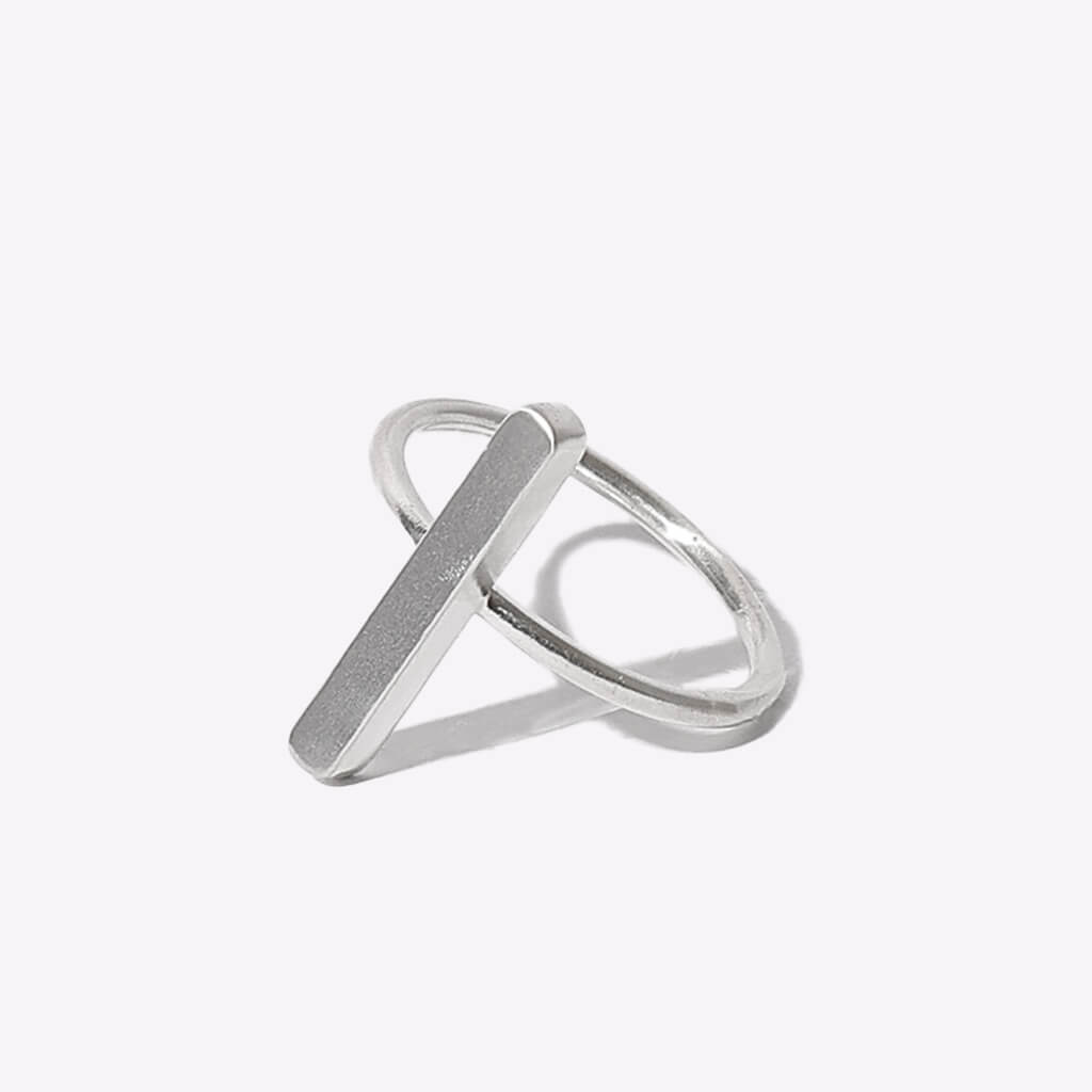 MULXIPLY - Long Oval Stick Ring - Sterling Silver