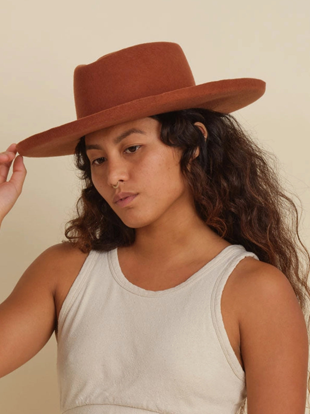 El Día Diamond Wool Flicked Brim Hat